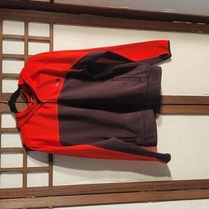 The North Face Black and Red Hooded Track Jacket Sz M